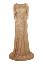 Sequin Gown with Capelet